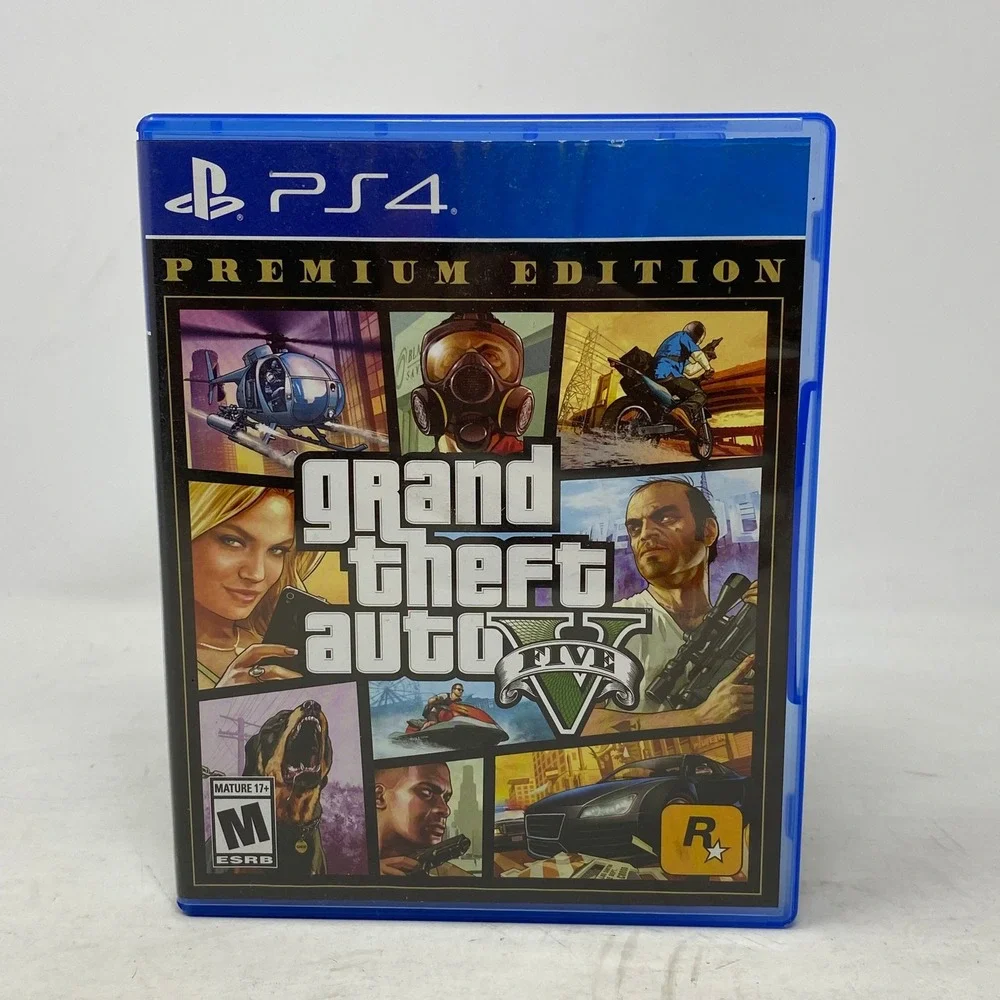 Grand Theft Auto V‎ Premium Edition Sony PlayStation 4 GTA V PS4 Case Manual Map